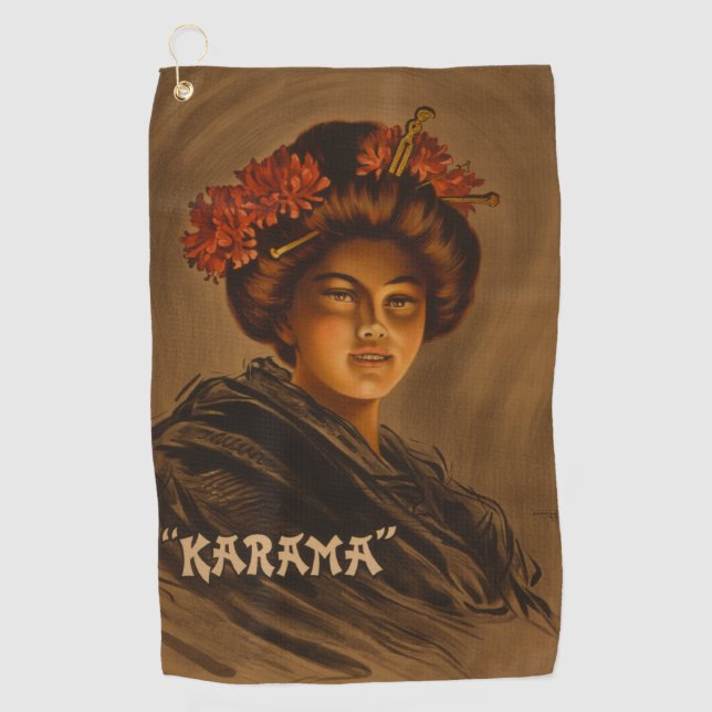 Karama: Japanese Romance Geisha Actress Golf Towel (Front)