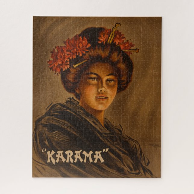 Karama: Japanese Romance Geisha Actress Jigsaw Puzzle (Vertical)