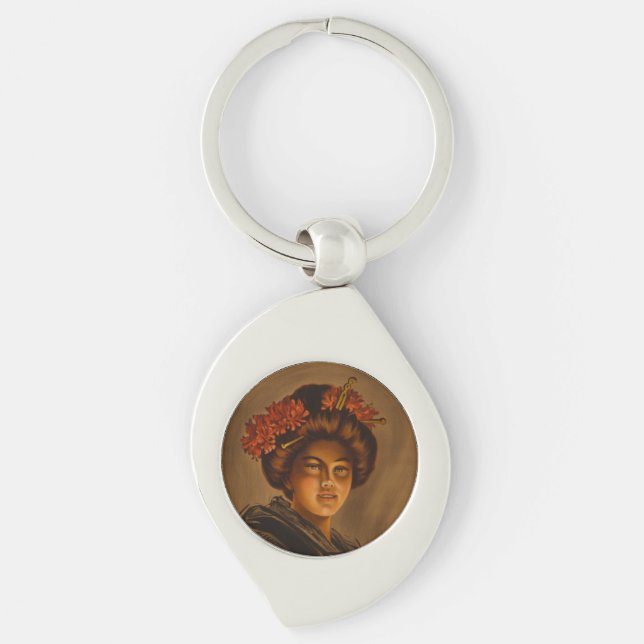 Karama: Japanese Romance Geisha Actress Key Ring (Front)