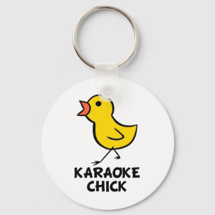 Karaoke Chick Keychain