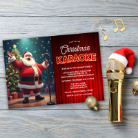 Karaoke Christmas Holiday Party Invitation