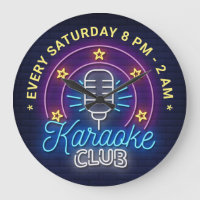 Karaoke Club Neon Look Illustration, Custom Text