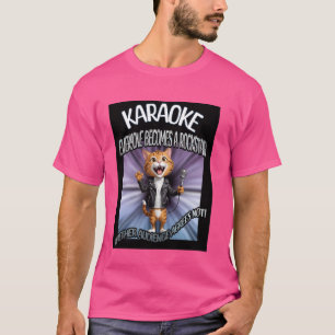 Karaoke, everyone becomes a rockstar, Cat singing  T-Shirt