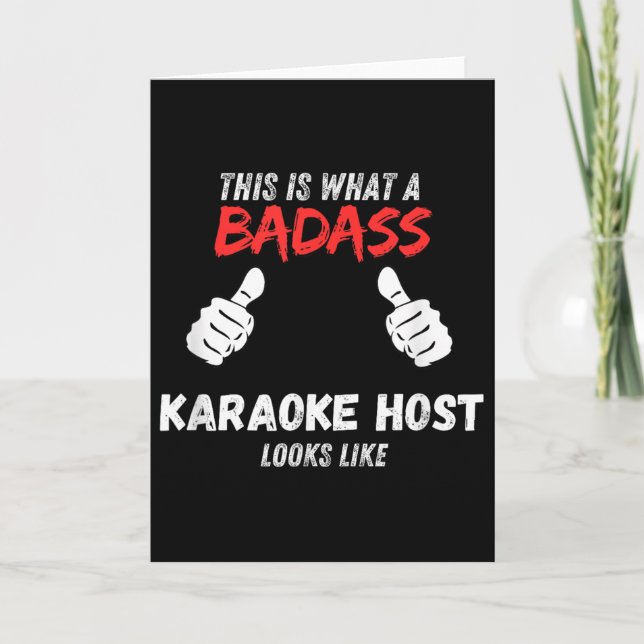Karaoke Funny This Is What A Bad Karaoke Host Look Card (Front)