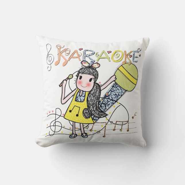 Karaoke Girl Cushion (Front)