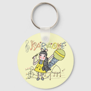 Karaoke Girl Key Ring
