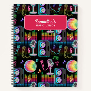 Karaoke Glow Singing Music Lyrics Notebook