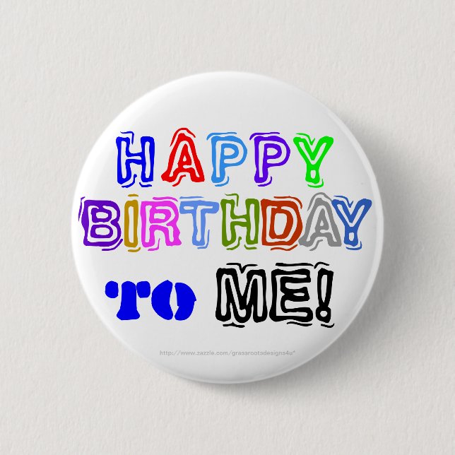 KARAOKE HAPPY BIRTHDAY TO ME! Customise It!-Light 6 Cm Round Badge (Front)