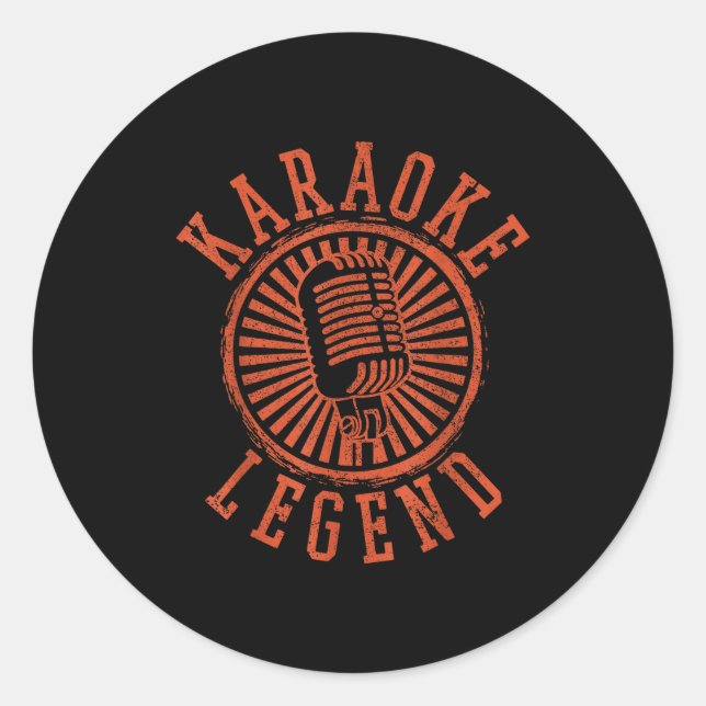 Karaoke Legend - Singing Microphone Party Singer G Classic Round Sticker (Front)