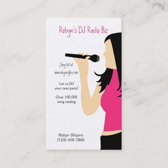 Karaoke Music DJ Service Business Card (Front)