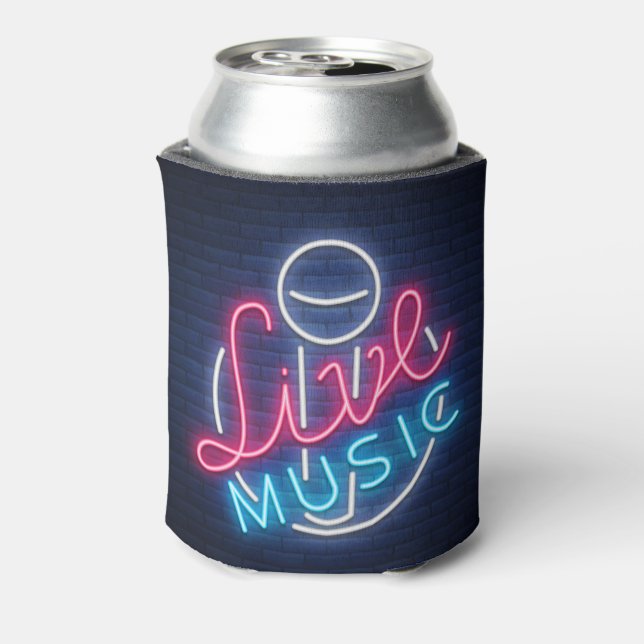 Karaoke Neon Lighting Curved Word  Art Word Text Can Cooler (Can Back)