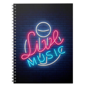 Karaoke Neon Lighting Curved Word  Art Word Text Notebook