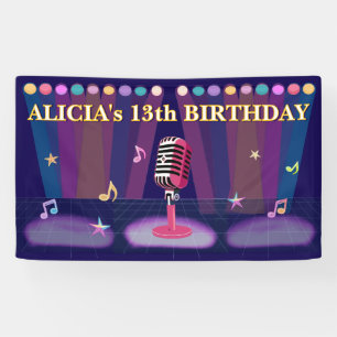 Karaoke Night 13th birthday party Banner