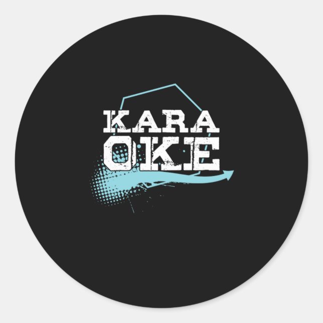Karaoke Oke Singing Song Music Microphone Gift Classic Round Sticker (Front)