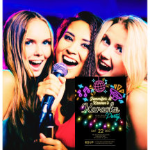 Karaoke Party Birthday Invitation 