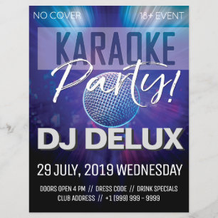 Karaoke Party   DJ    Club Flyer