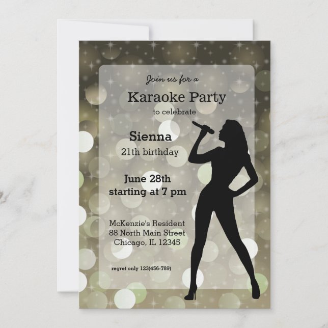 Karaoke party invitation (Front)