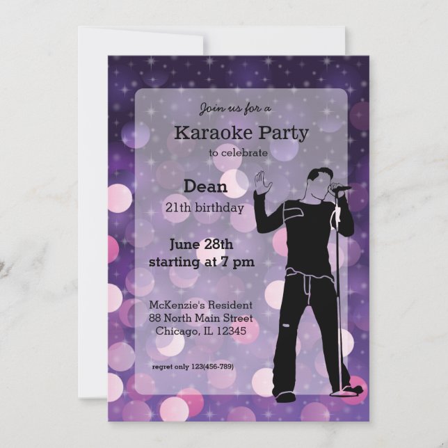 Karaoke party invitation (Front)