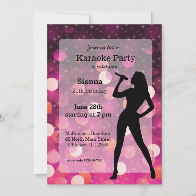 Karaoke party invitation (Front)