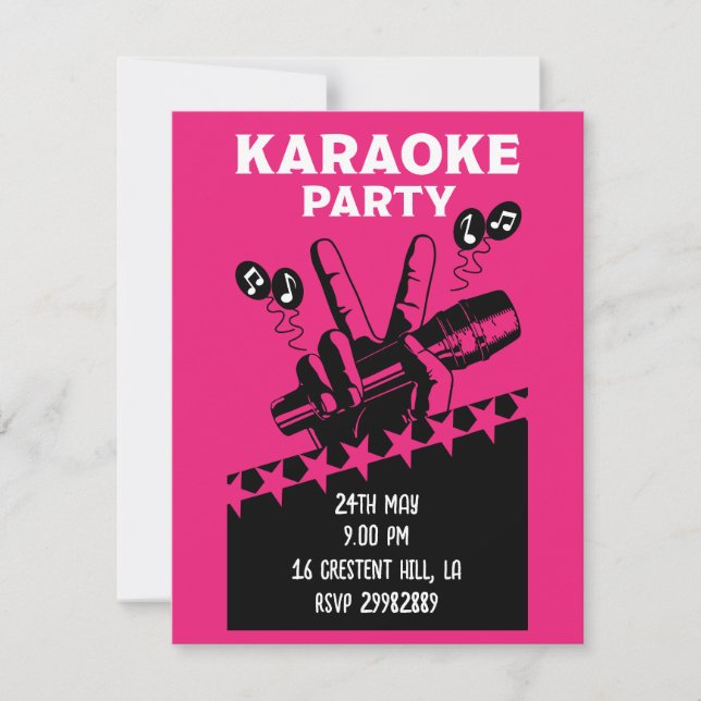 Karaoke Party Invite (Front)