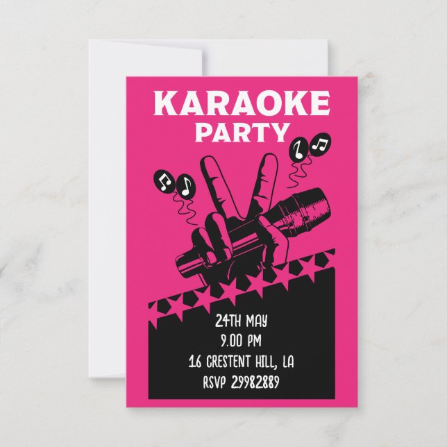 Karaoke Party Invite (Front)