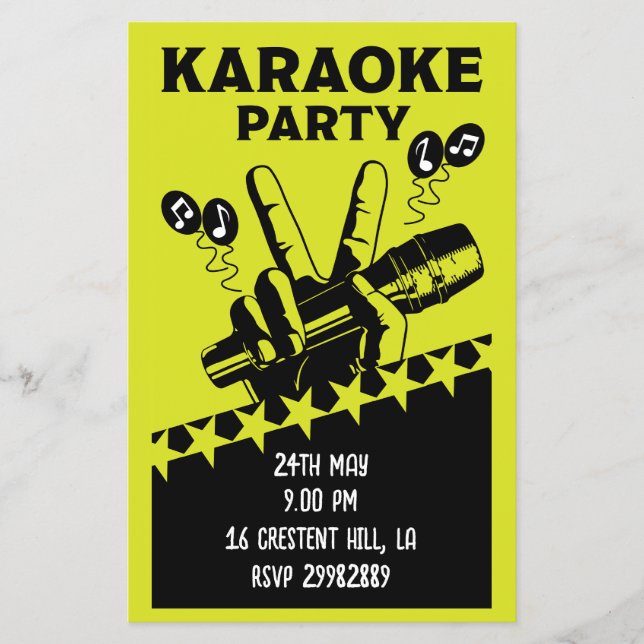 Karaoke Party Invite Flyer (Front)