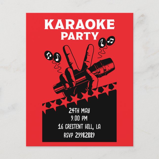 Karaoke Party Invite Flyer (Front)