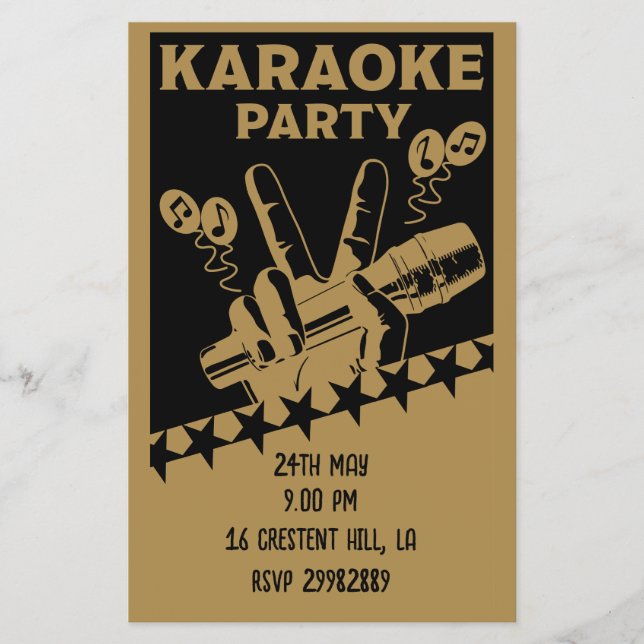 Karaoke Party Invite Flyer (Front)
