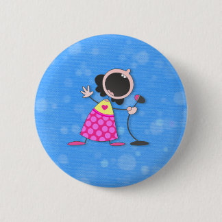 karaoke queen-blue 6 cm round badge
