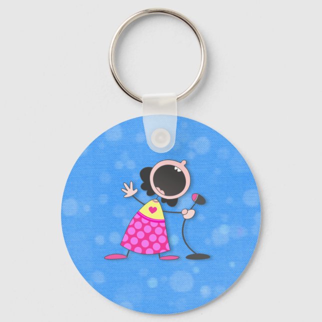 karaoke queen-blue key ring (Front)