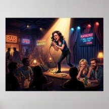 Karaoke Queen: Humourous Poster