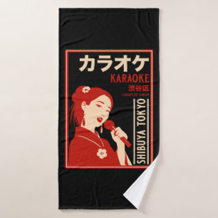 Karaoke Shibuya Tokyo Bath Towel