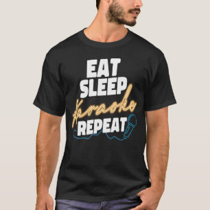 Karaoke Singer Eat Sleep Karaoke Repeat 80s Retro T-Shirt