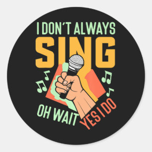 Karaoke Singer Singing Classic Round Sticker