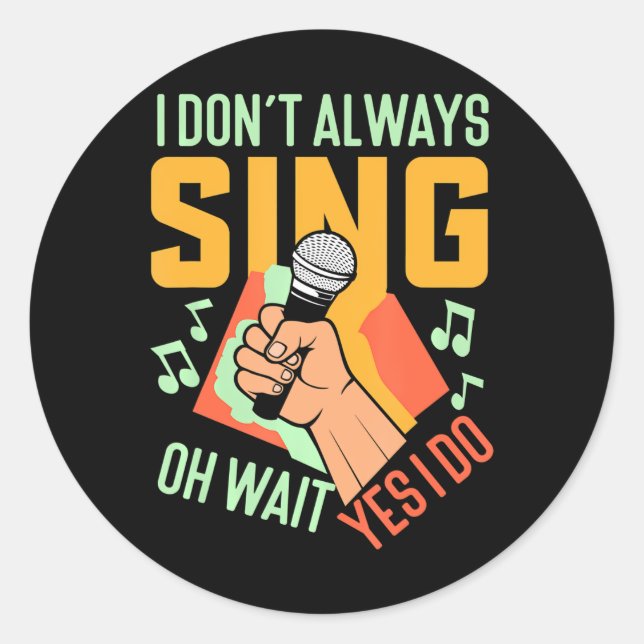 Karaoke Singer Singing Classic Round Sticker (Front)