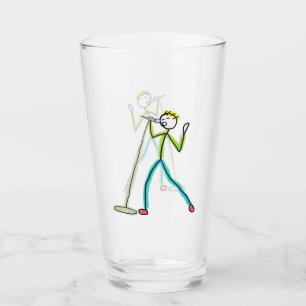 Karaoke Singing Stickman Glass