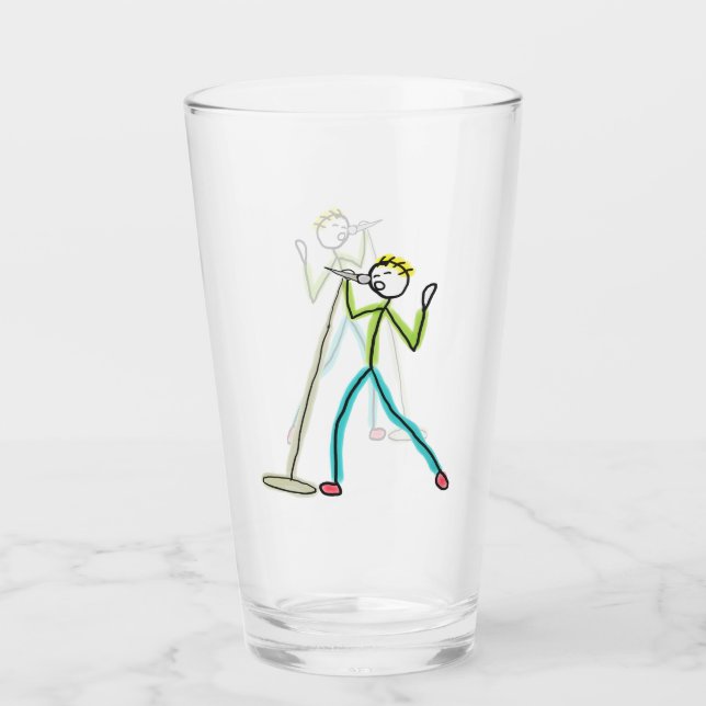 Karaoke Singing Stickman Glass (Front)