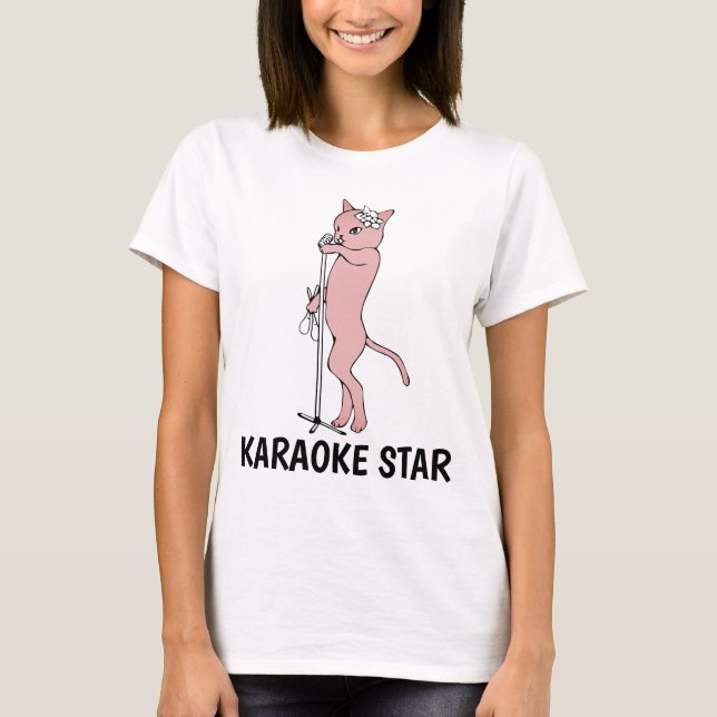 KARAOKE STAR CAT T-shirts (Front)