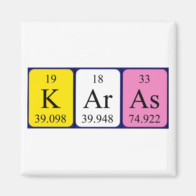 Karas periodic table name magnet (Front)
