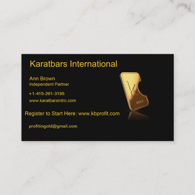 Karatbars International Business Card (Front)