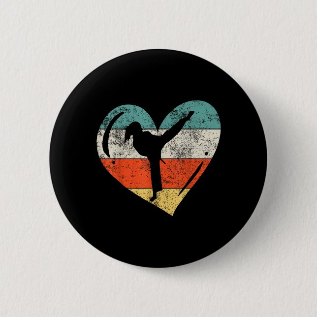 Karate 6 Cm Round Badge (Front)