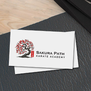 Karate Academy - Red Blossom Sakura Business Card