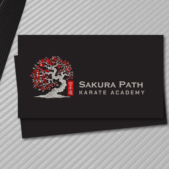 Karate Academy - Red Blossom Sakura Business Card (Creator Uploaded)