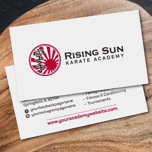 Karate Academy - Rising Sun Kanji Business Card