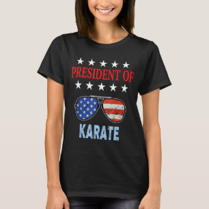 Karate Accessories Usa Flag Karate Saying T-Shirt