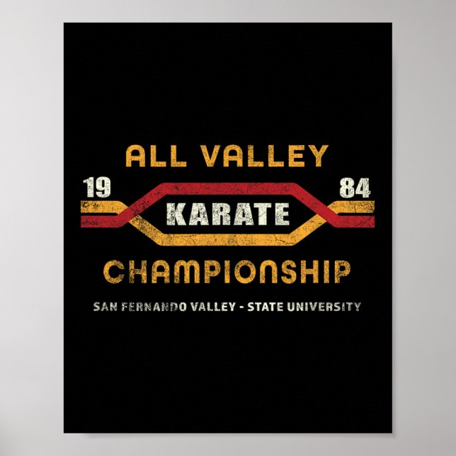 Karate All Valley 1984 Mens Womens Kid Funny Graph Poster (Front)