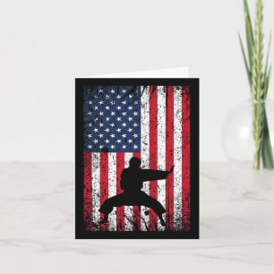 Karate American Flag 4th Of July Martial Arts For  Card