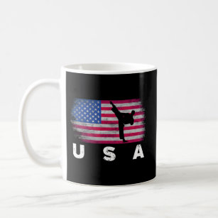 Karate American Flag Fight Martial Coffee Mug