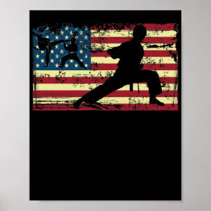 Karate American Flag Martial Arts Poster