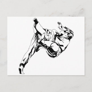 Karate and a judo. Technics of throws Postcard